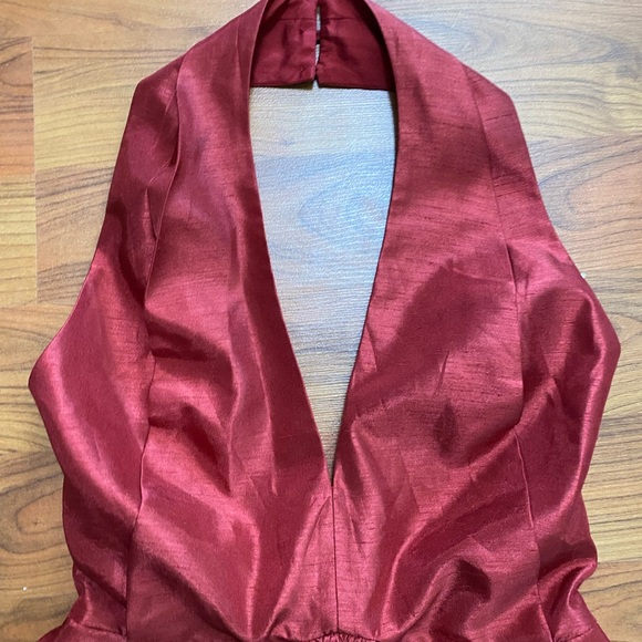 C/MEO Collective Red Methodical Playsuit ruffle halter festive Christmas event M - Picture 8 of 12